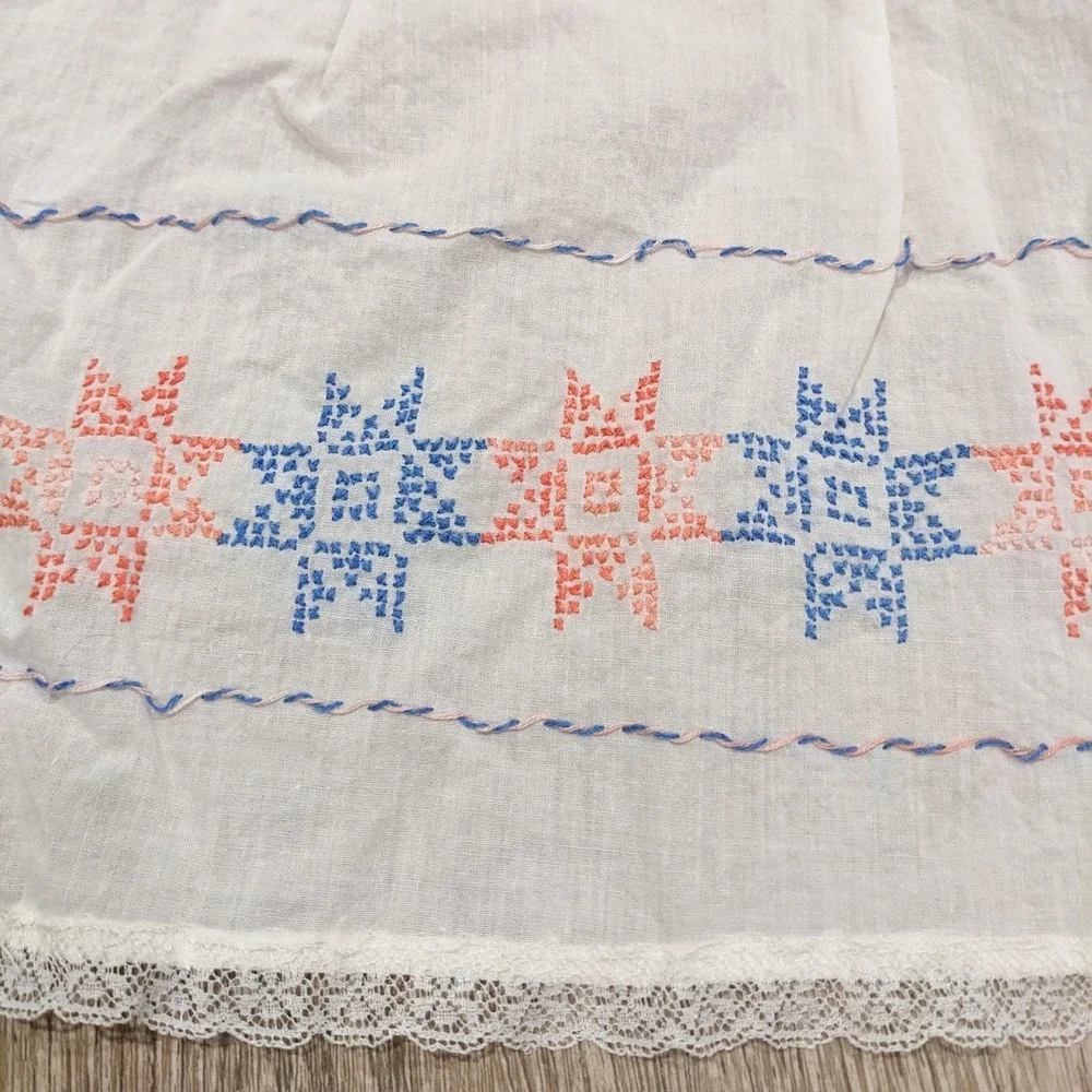Vintage Cobbler Half Apron Lot of 4 1960s Floral Gingham Embroidered Cottagecore